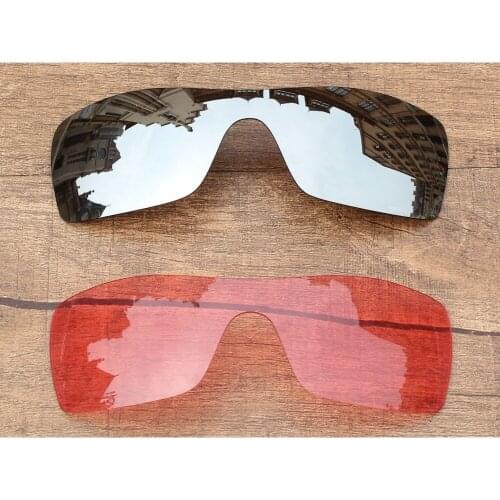 Vonxyz Two Pieces Chrome Mirror & Pink Replacement Lenses for-Oakley Batwolf Frame