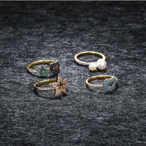 LIDU High Quality 925 Silver Five-pointed Star Heart Ring With Stylish And Elegant Monaco Jewelry As A Girlfriend Gift