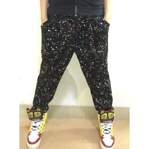 2015 New Fashion Brand Jazz harem women hip hop pants dance doodle spring and summer loose patchwork candy colors sweatpants