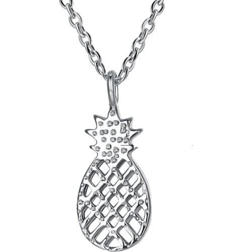 SILVERHOO 925 Sterling Silver Necklaces For Women Creative Matte Pineapple Simple Pendant Necklace Fine Silver Jewelry New