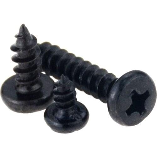 100PCS M1.7*4 5 6 8 10 Small Black Carbon Steel Cross Phillips Pan Round Head Self Tapping Screw M1.7x4 M1.7x6 M1.7x8 M1.7x10