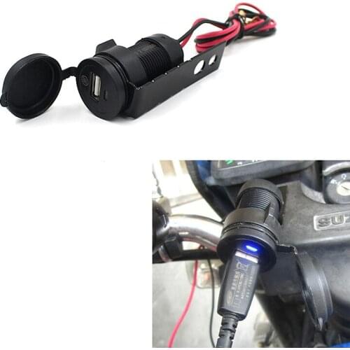 12/24V Black Universally Waterproof Motorcycle Handlebar Cell Phone USB Charger Power Adapter high quality suitable for moto