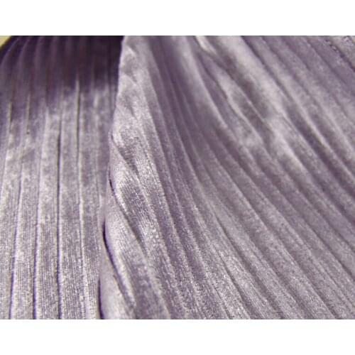 2 meters 150cm 59.05" width lavender purple soft crumple accordion pleated pleuche velour fabric for dress shirt MM63
