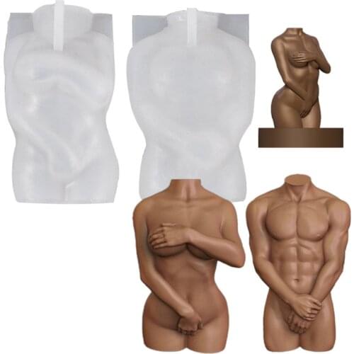 3D Art Body Crystal Epoxy Resin Mold Men Women Human Aromatherapy Plaster Wax Silicone Mould DIY Crafts Decor Tools