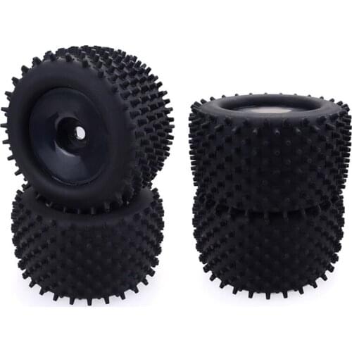 4Pcs RC Rubber Sponge Tires Tyre Rim Wheel For RC 1/10 1/8 Models RC Car HSP Off Road JLB Monster Truck 94111 94108 94188