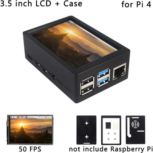 50 FPS 3.5 inch Raspberry Pi 4 Model B Touch Screen LCD 480x320 Display + ABS Case Shell for Raspberry Pi 4 support Retropie