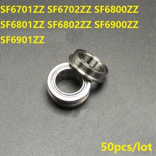 50pcs/lot SF6701ZZ SF6702ZZ SF6800ZZ SF6801ZZ SF6802ZZ SF6900ZZ SF6901ZZ Stainless Steel flange flanged Ball Bearing shielded
