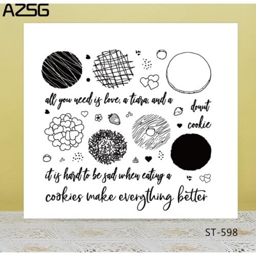 AZSG Delicious Cookies Heart-shape Clear Stamps/Seals For DIY Scrapbooking/Card Making/Album Decorative Silicone Stamp Crafts