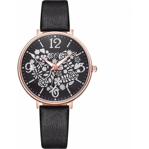 CCQ Ladies Watch With Leather Strap