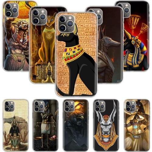 Egypt Nefertiti Anubis Ankh Cat Phone Case For Apple iphone 11 12 Pro XS Max XR X 7 8 6 6S Plus 5 5S SE 10 Ten Shell Cover Coque