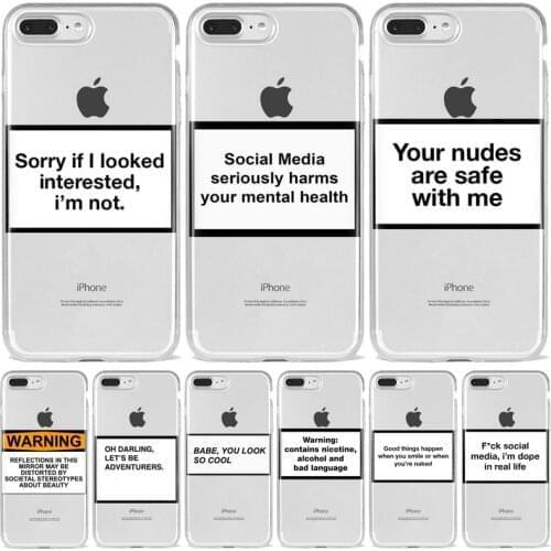 The Art Of Eye Contact Clear Letter social media Funda Phone Case For iPhone 11 12 Pro Mini 7 8 Max Soft TPU Cover Fundas Coque