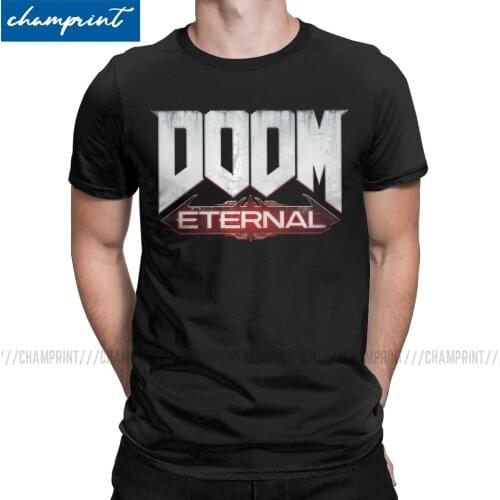 Novelty Doom Eternal Gaming T-Shirt Men Round Collar Pure Cotton T Shirt Short Sleeve Tee Shirt Gift Tops
