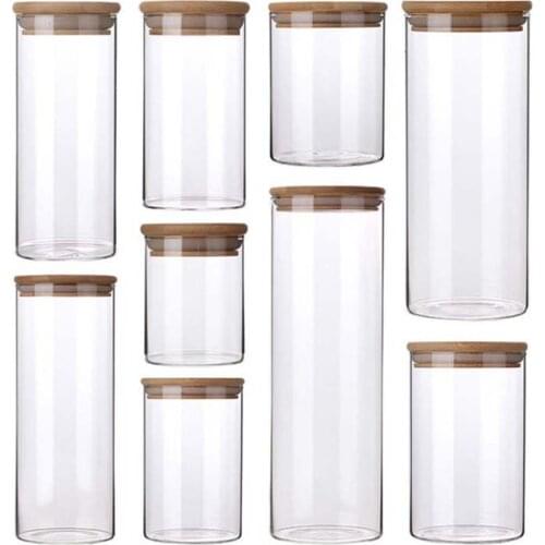 High Borosilicate Glass Airtight Jars Straight Tea Cans Dried Fruit Snacks Storage Bottles Candy Storage Jars