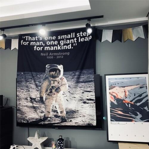 Moon Walk Tapestry Wall Hanging Bohemian Beach Mat Polyester Yoga Mat Home Bedroom Art Carpet Astronaut Wall Tapestries