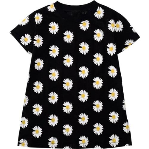 Little Daisy Floral Dresses for Baby Girls Summer Long Childrens Dresses Fashion Korean T-shirt Dress Kids Clothes Clothing