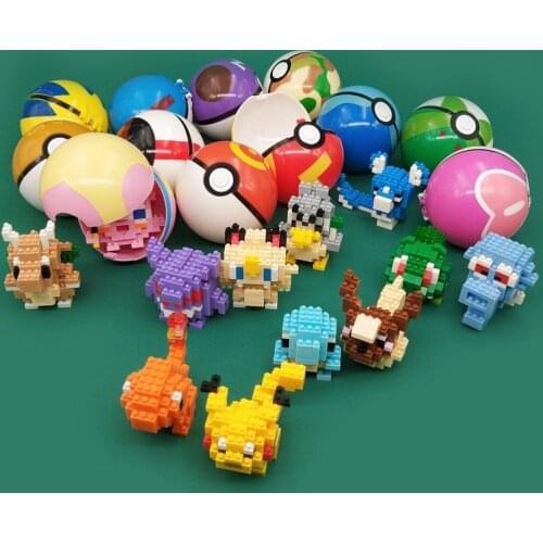 12pcs Set DIY Mini Completebuilding Blocks Pokemon Elf Japanese Anime Pocket Doll Children Birthday Gift Toy The Most