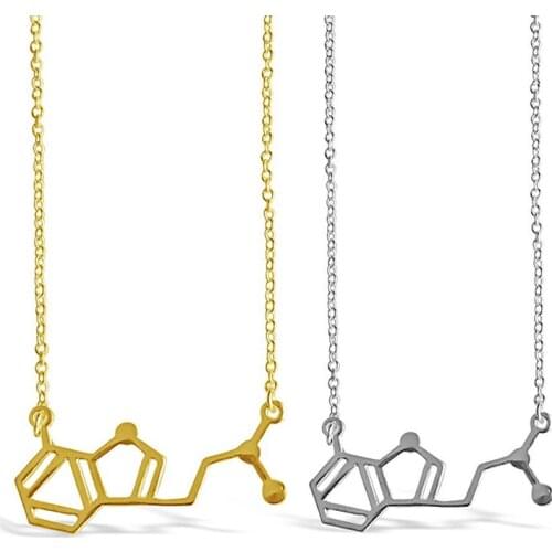 Wholesale 10pc The Spirit Molecule DMT Molecule Pendant Necklace Pendants Chemistry Structure Necklace Science Necklaces