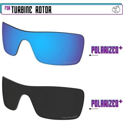 EZReplace Polarized Replacement Lenses for - Oakley Turbine Rotor Sunglasses - BlackPPlus-BluePPlus