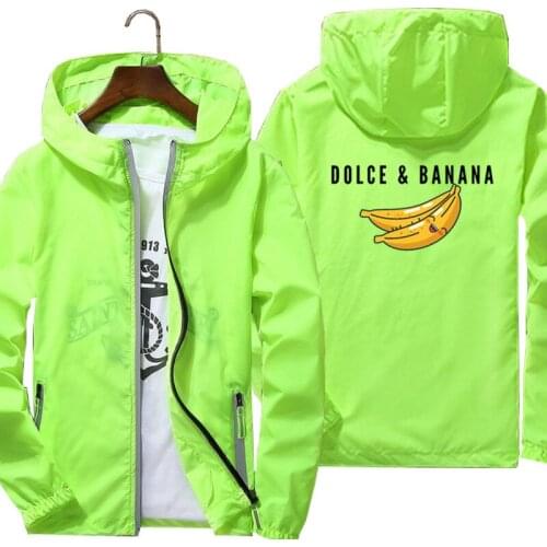 Casual Hooded Men Women Dolce & Banana Thin Reflective Sunscreen Windbreaker Skin Coat Jacket Sports Pilot Plus Size 7XL