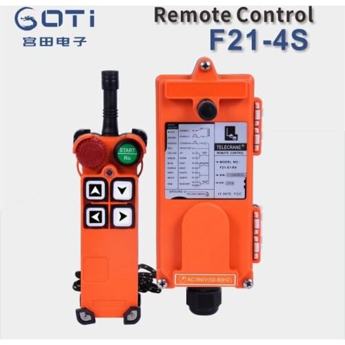 Nice TELEcrane CE Industrial Wireless Radio 4 Single Speed Buttons F21-4S Remote Control (1 Transmitter+1 Receiver) for Crane