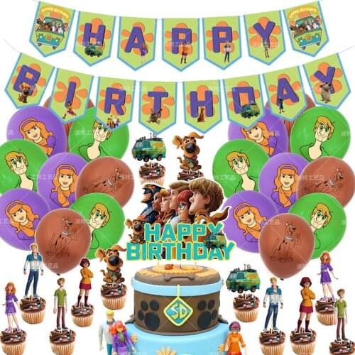 Scooby boo Balloons figure party Ballons Birthday Banner Party Decoration Supplies Cupcake Topper Boys Kids Toys gift
