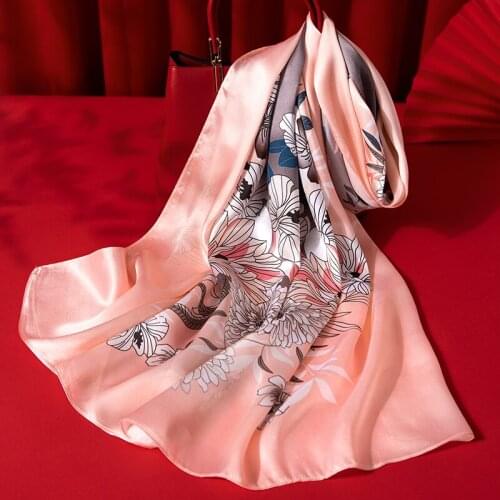 Women Long Silk Scarves 170*53cm Pure Silk Scarf Wraps Shawls Female Pure Silk Neckerchief Head Scarf Foulard Real Silk Muffler