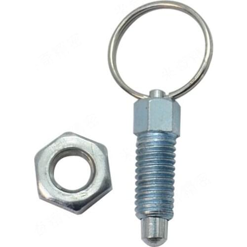 Carbon Steel M12*1.75*8 Non Locking Type Retractable Pull Spring Plunger with lift Ring Indexing Plunger Pins Zinc plated