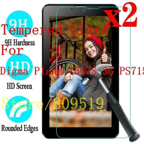 2Pcs/Lot 7" Tempered Glass For Digma Plane 7547S 3G PS7159PG 7546S 7548S Tablet Premium Screen Protector Film Guard LCD Shield