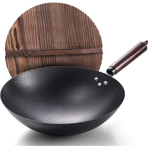 Zhangqiu iron pot vintage hand-forged wok non-stick pan uncoated gas stove for household gas stove dedicated