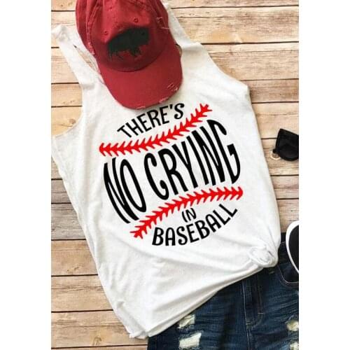 Theres No Crying In Baseball TANK TOP sport style vest Women summer beach tees 100%cotton tank tops tumblr casual styles tees