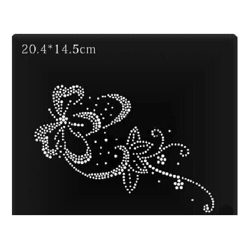 ZY Free shipping high quality rhinestone hot fix motif or hotfix rhinestone heat trasnfer in nice image for cloth