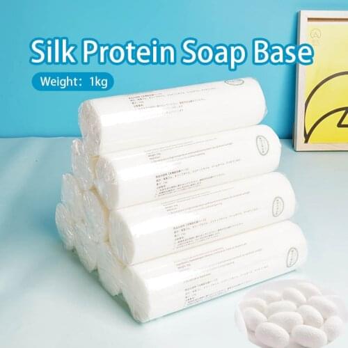 1KG Soap Base Content Silk Protein For Soap Making Raw Materials Melt And Pour Soap DIY Handmade Craft Pure Natural Hot Soap