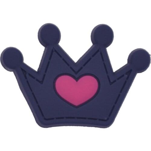 10 pcs Grey/Pink/Blue/Purple/Black Crown With Heart Strawberry Hole Sandal Decorations For Girls Gifts