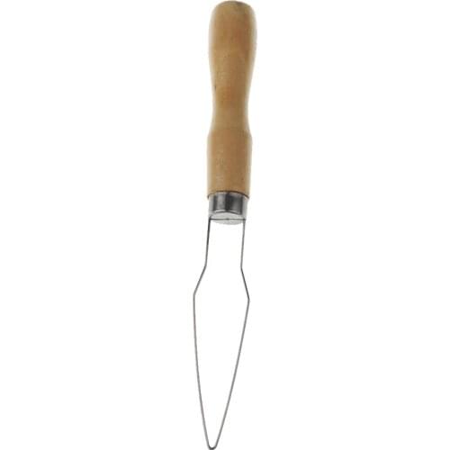 17mm Diameter Wooden Handle Button Loop Needle Threader Button Extension Hook Hand Machine Sewing Threader Tool