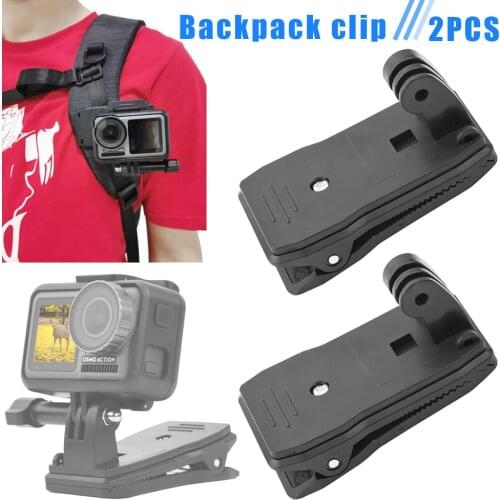 2Pcs 360 Rotary Backpack Clip Hat Clamp for GoPro XiaoYi DJI Osmo Action GDeals