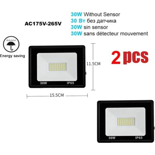 2 pcs 220V 10-100W LED FloodLight Spotlight Exterior Street wall reflector Lights LED PIR Motion Sensor Activated Separable Ligh