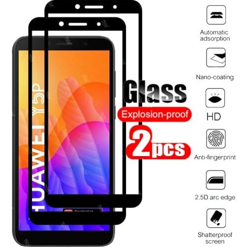 2pcs full protective Glass For huawei y5p huawey y5 p y 5p on huaweiy5p dra-lx9 screen protector tempered glass Film 5.45