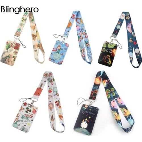 20pcs/lot BH1361 Blinghero Cartoon Little Prince Work Card Holder With Lanyard Credit Card Holder Identity With Neck Strap