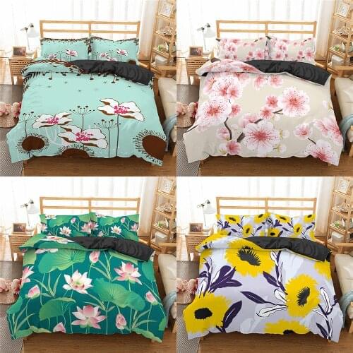 2021 Flower Luxury Bedding Set 3D Duvet Cover Comforter Cover Pillowcase Full King Single Queen Bedroom Bed Linens Bedclothes