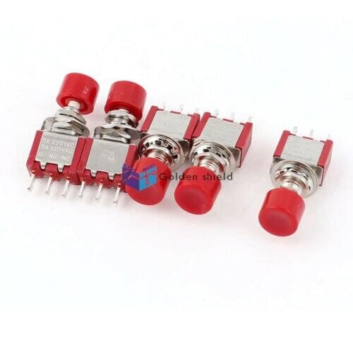 5Pcs NO/NC SPDT Momentary Push Button Switch AC 250V 2A / 120V 5A