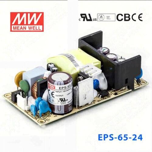 6PACK)Meanwell 65W Efficient Power Supply DC PCB/Enclosed type EPS-65-24V/3.3/5/7.5V 12V 15V 36V 48V 5.42A 8A 11A Replace PS-65