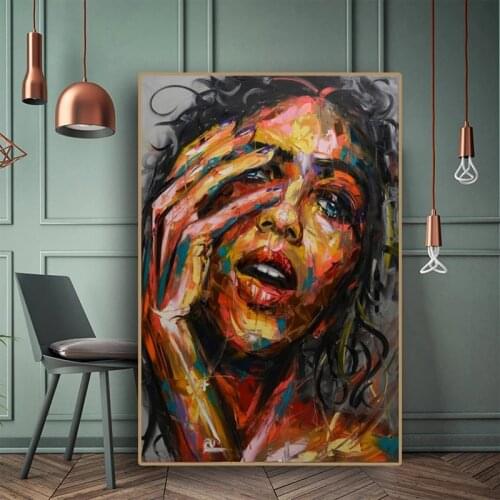 Abstract Watercolour Woman Portrait Posters And Prints Colourful Canvas Painting On Home Decor Wall Art Picture For Living Room