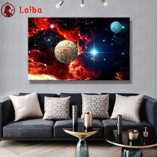 Diamond Embroidery Abstract art cosmic planets Full Square round Diamond Mosaic Rhinestones Art Painting Cross Stitch Wall Decor