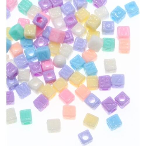 CHONGAI 200Pcs Mixed Candy Color Acrylic Letter Beads DIY Accessories Beads For Jewelry Bracelets Making 6mm