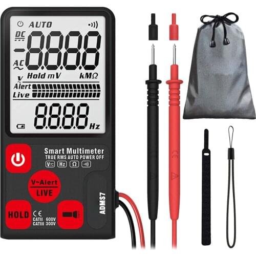Digital Multimeter 3-Line Display 6000 Counts True RMS Auto-Ranging Voltage Tester with Flashlight and Analog Bargraph