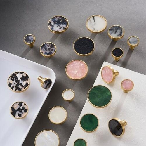 European Brass Solid Kitchen Cabinet Drawer Handle Wardrobe Shell Door Knob Bookcase Furniture Pulls Hardware Accessories