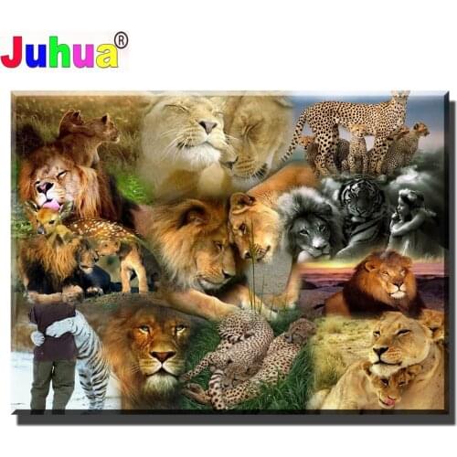 Full Square/Round 5D DIY Diamond Painting Grassland Wildlife Cross Stitch Rhinestone Mosaic Diamond Animals Home Decoration