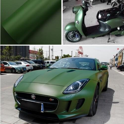 Adhesive Army Green Matte Vinyl Film Matt Car Wrap Vinyl Sticker Scooter Motorcycle Black Matte Army Green Vinyl Sticker Decal