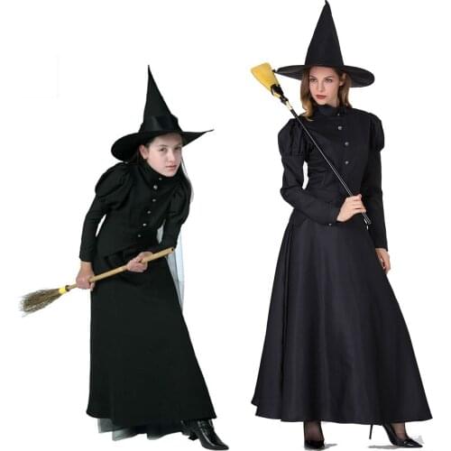 Evil Witch Costume Halloween Party Sexy Witch Cosplay Carnival Fantasia Fancy Dress Kids Cosplay Witch Costume For Halloween