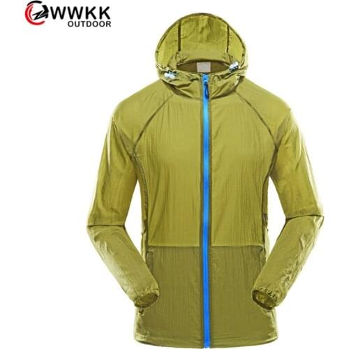 WWKK Couple Breathable Quick-Drying UV Protection Jacket Men Women Sports Outdoor Riding Light Windbreaker Hooded Hiking Jackets